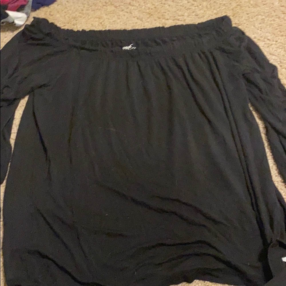 Black off the shoulder hollister long sleeve top